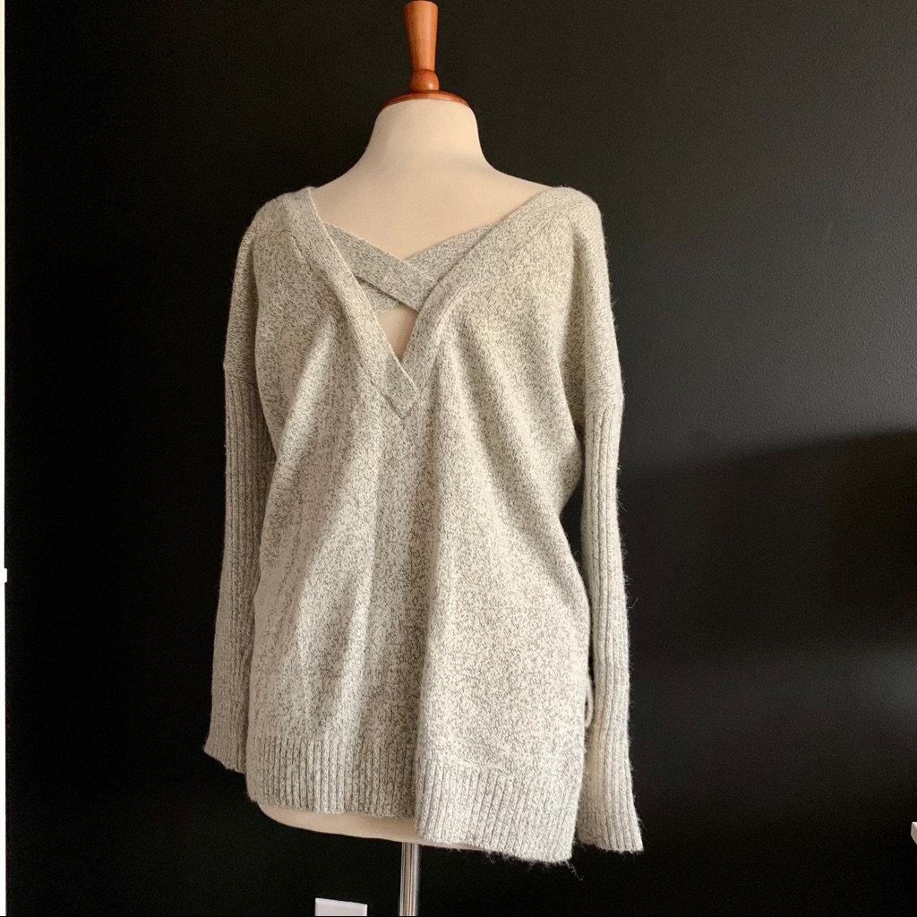 Nwot Poof! Sweater With Criss-Cross Back
